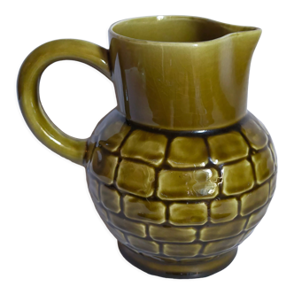 Bistro pitcher in vintage Sarreguemines earthenware