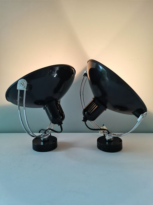Pair of metal wall lamps 70s