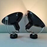 Pair of metal wall lamps 70s