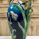 Grand vase barbotine Art Nouveau