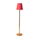 1950s floor lamp in light wood and brass