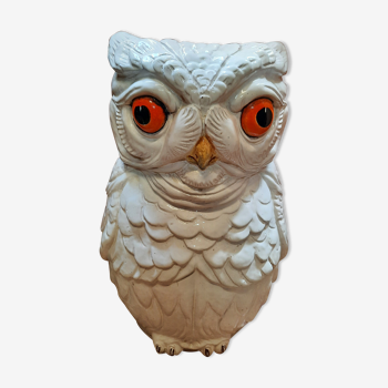 Umbrella holder owl in ceramic