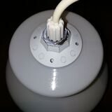 White opaline hanging lamp 70s