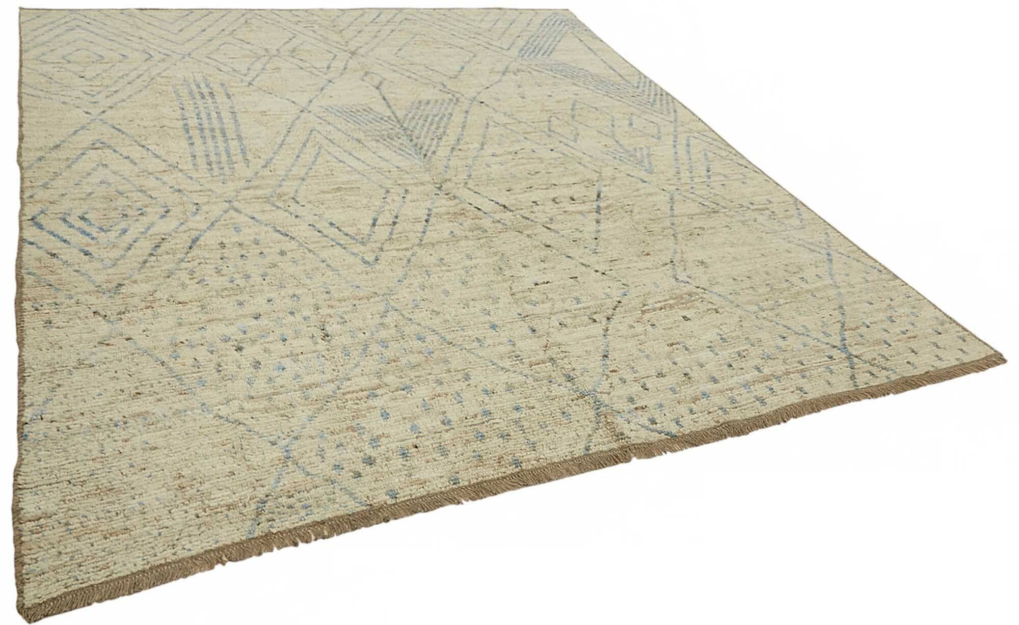Handmade Tribal Decorative 254 cm x 288 cm Beige Wool Carpet