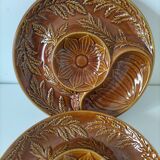 Trio of vintage Sela Portugal barbotine plates from the 60s