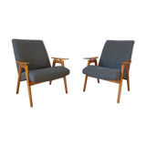 2 designer armchairs by j. šmidek, 1970s.