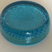 Pavé de verre moulé turqoise art déco mid century