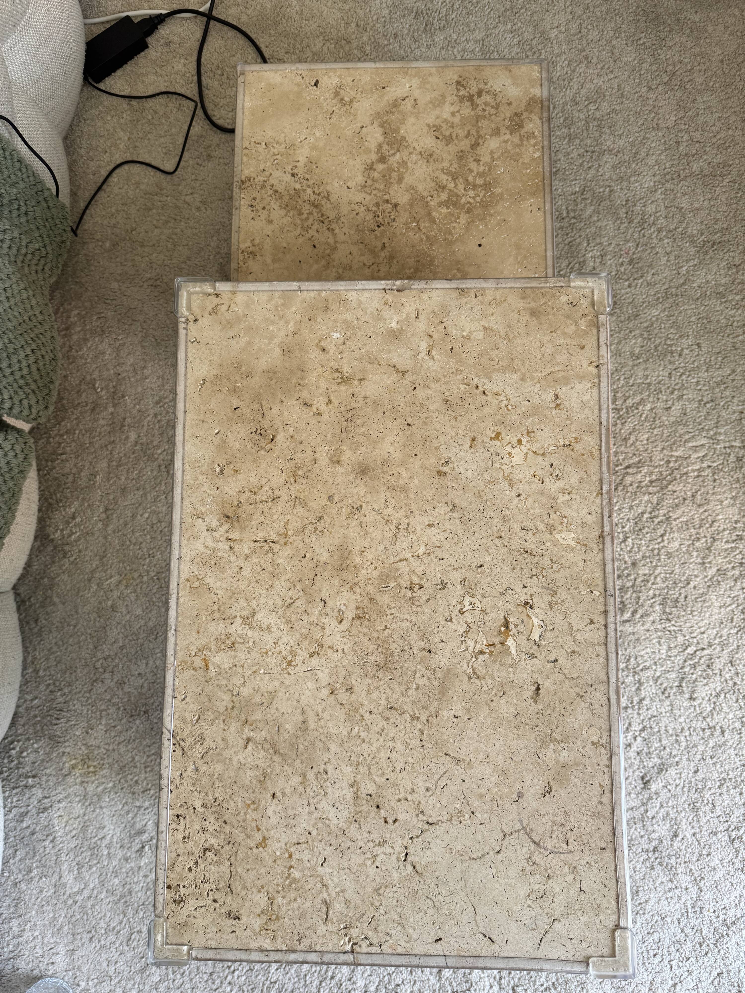 Travertine coffee table