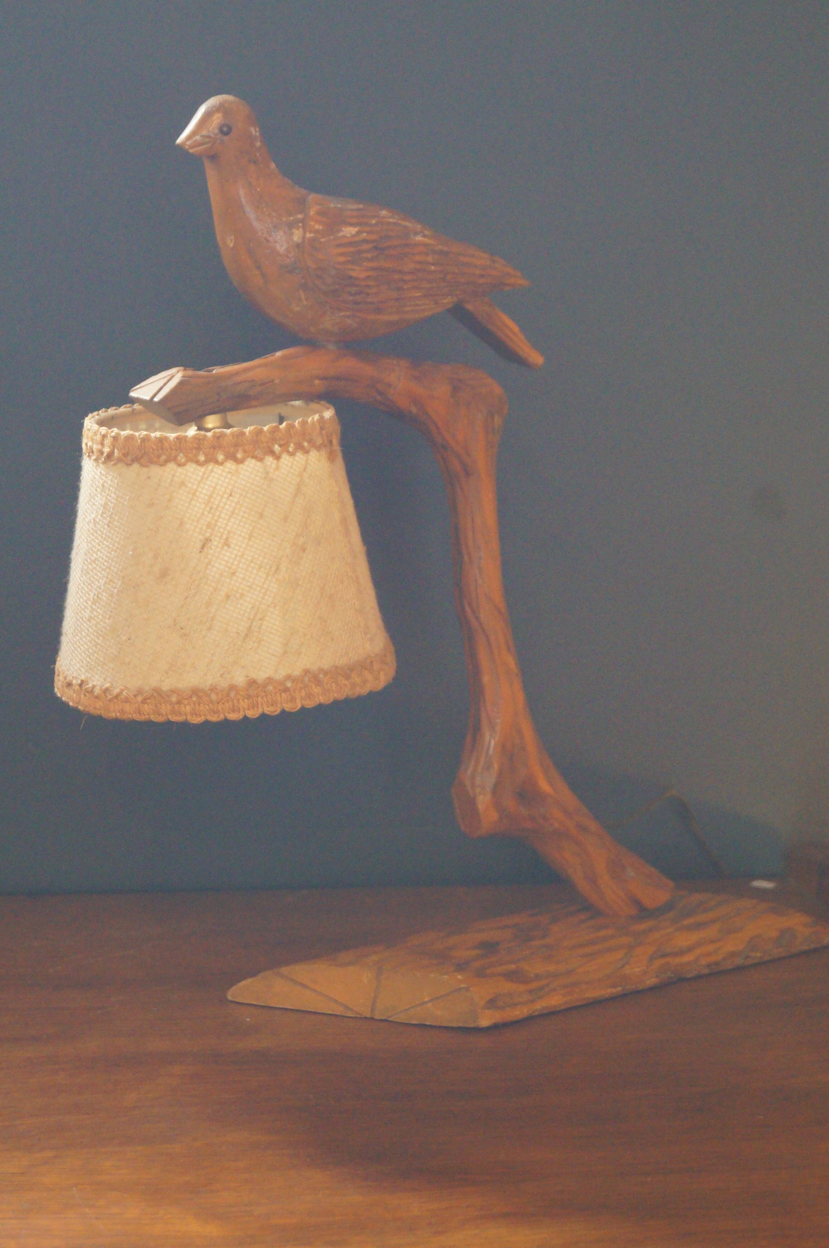 Wooden bird lamp 1940