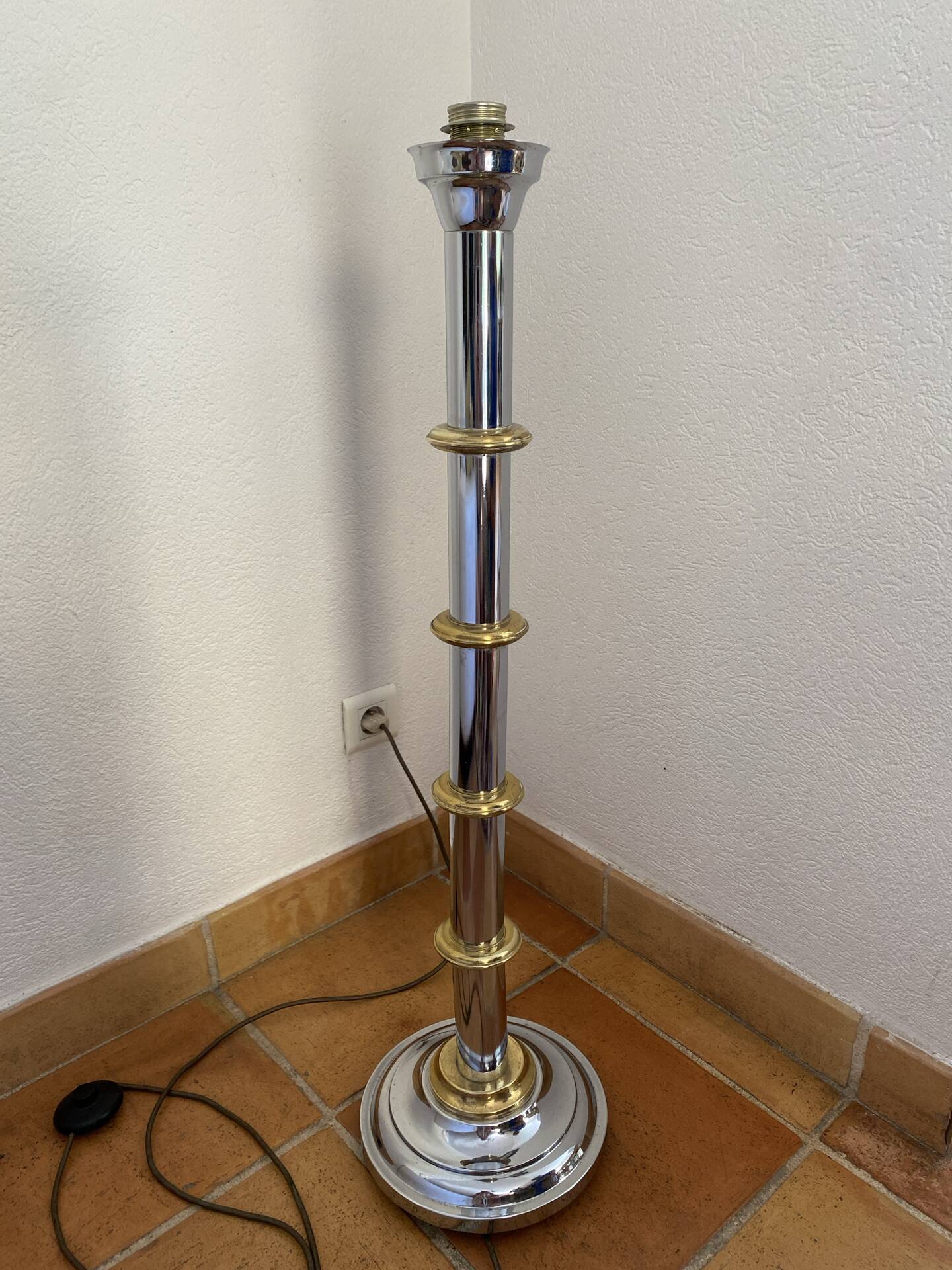 Metal and smoked glass floor lamp