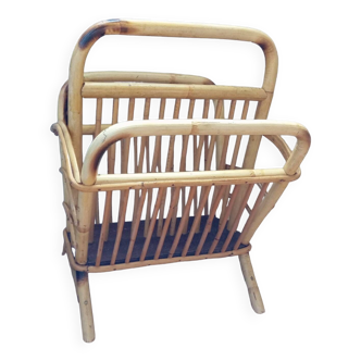 Bamboo magazine rack, vintage