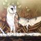 Lithograph (large format) Owl Jobin Paris Grapholith