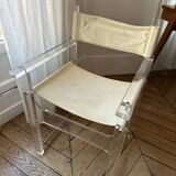 Vintage acrylic glass chair / armchair 1980s