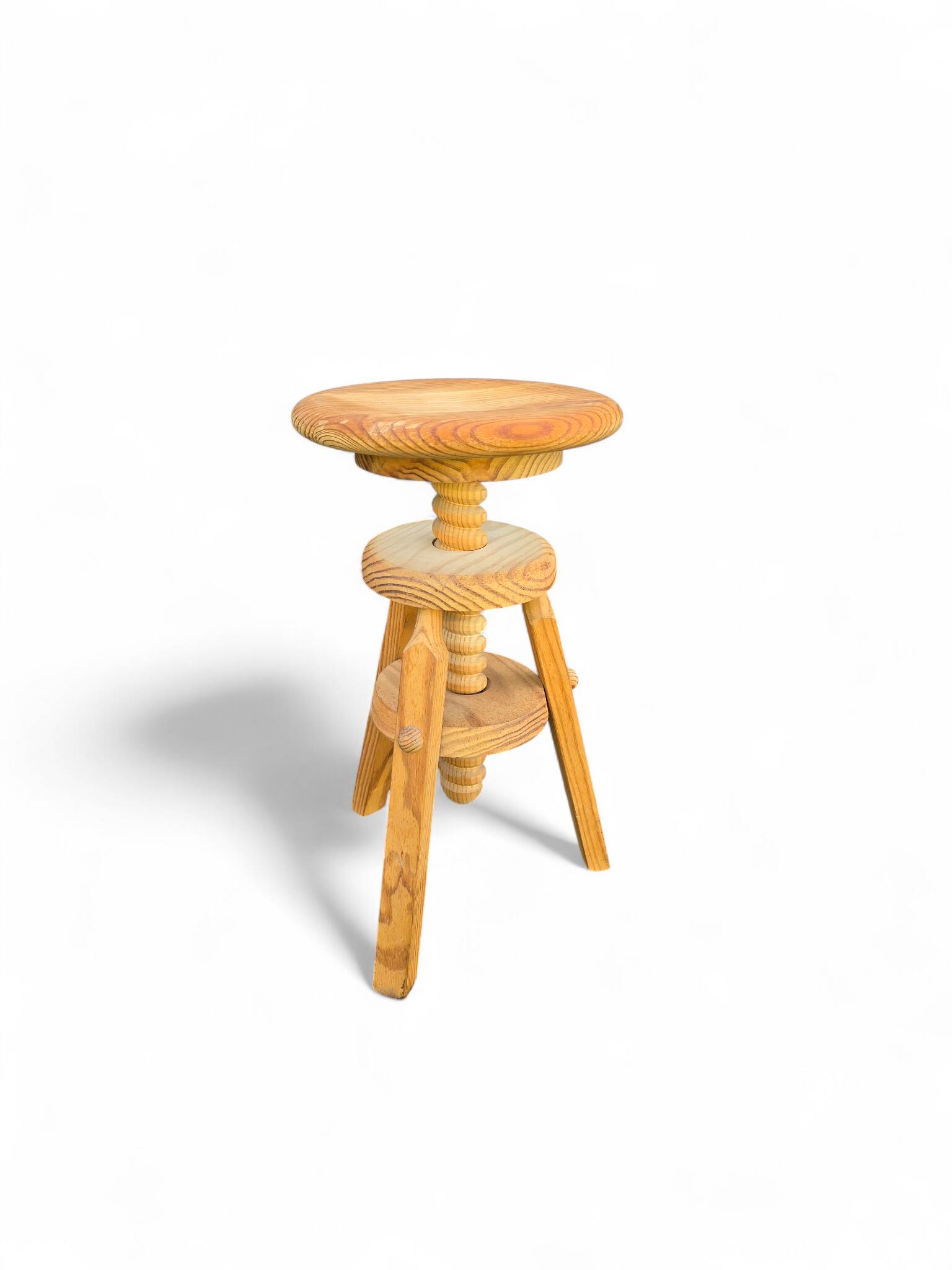 80s screw-on wooden stool