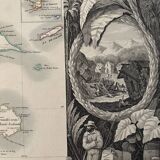 Old illustrated map of the Antilles Guadeloupe Grande-Terre – 1840