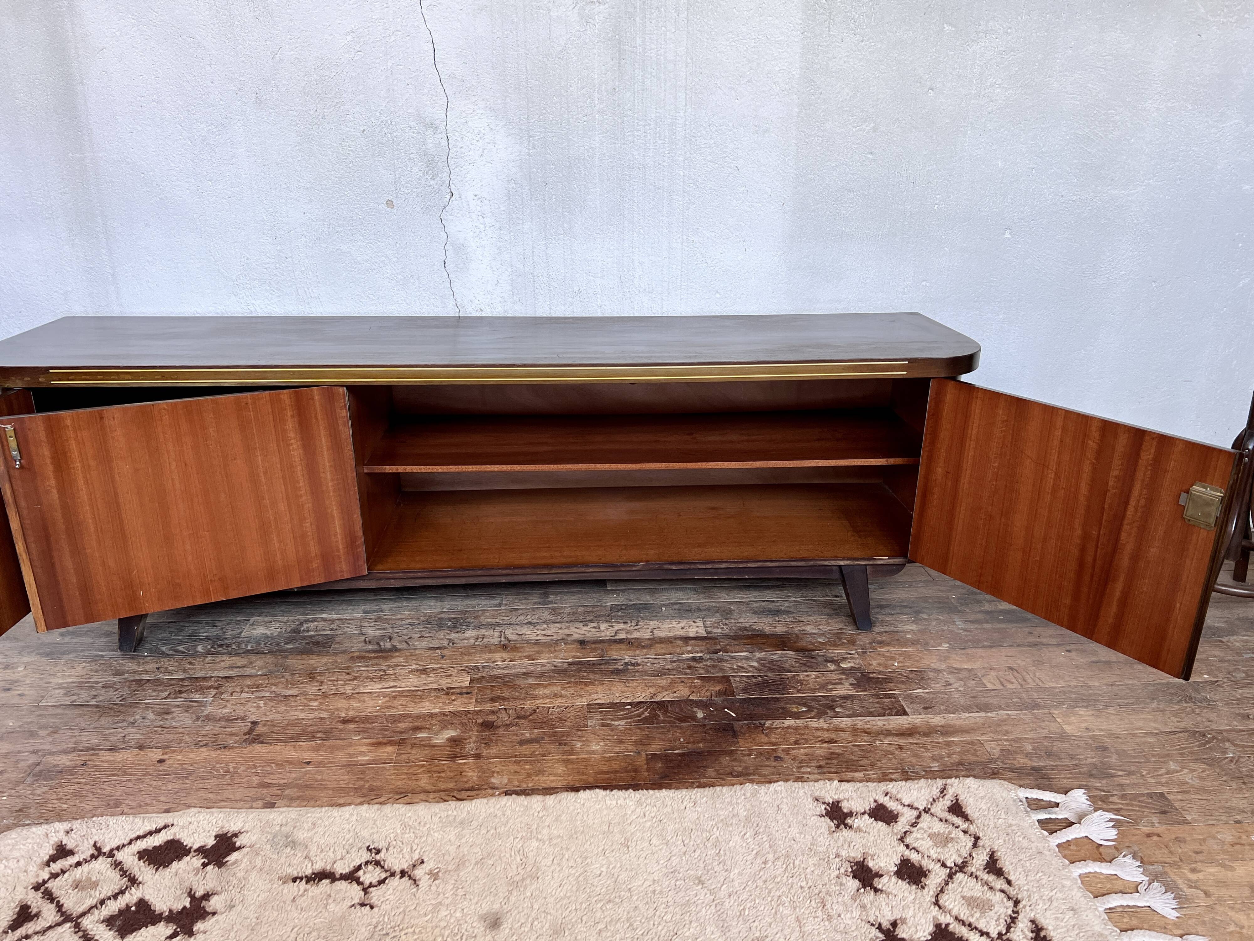 Enfilade vintage hifi tv stand compass feet
