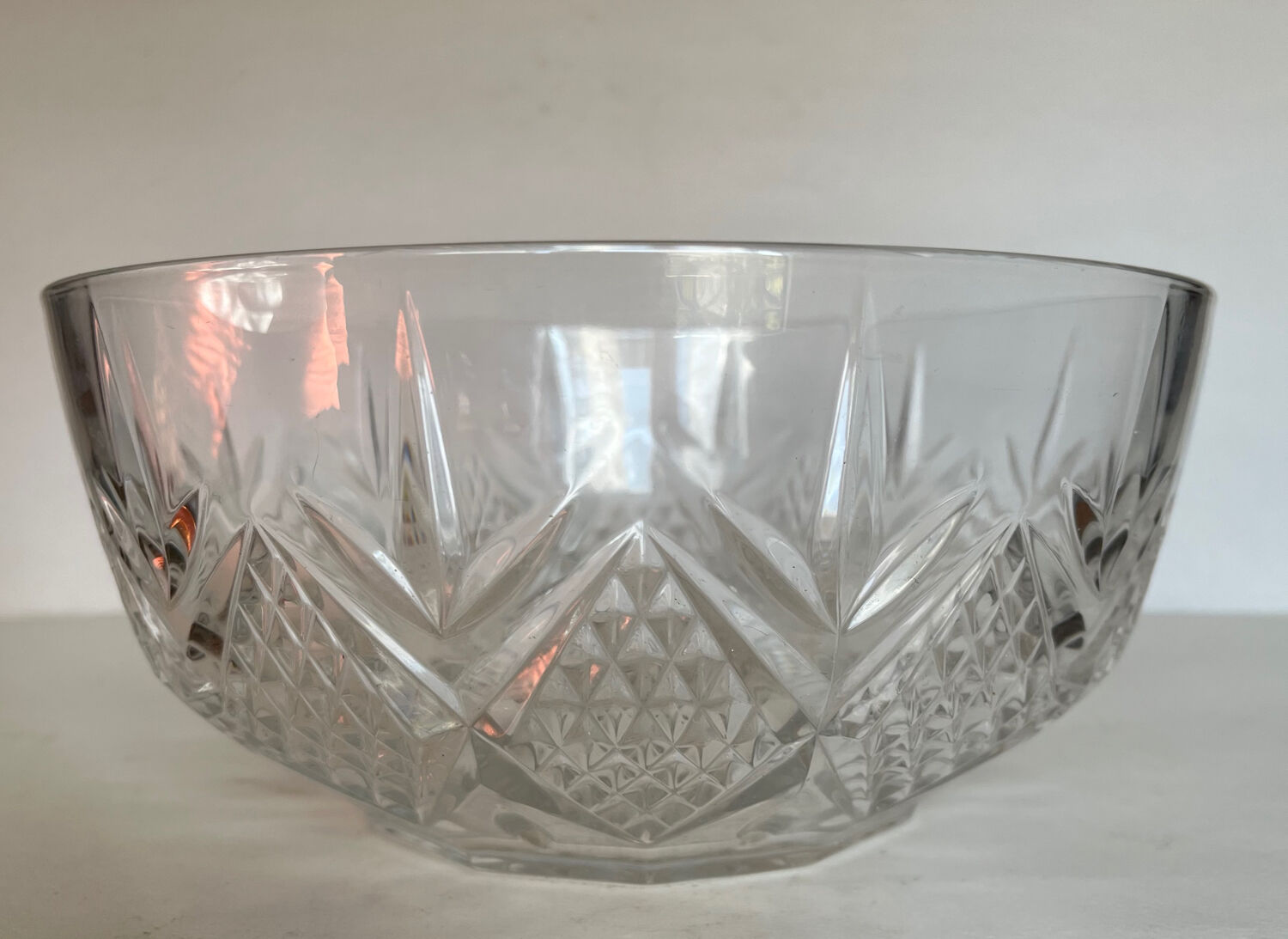 Vintage glass salad bowl