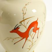 40s porcelain vase with handpainted wildlife motifs from PMR Bavaria Jaeger