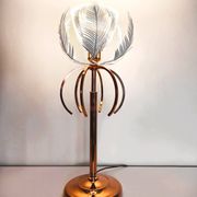 Lampe italienne en métal cuivré et verre cristal, style Hollywood Regency