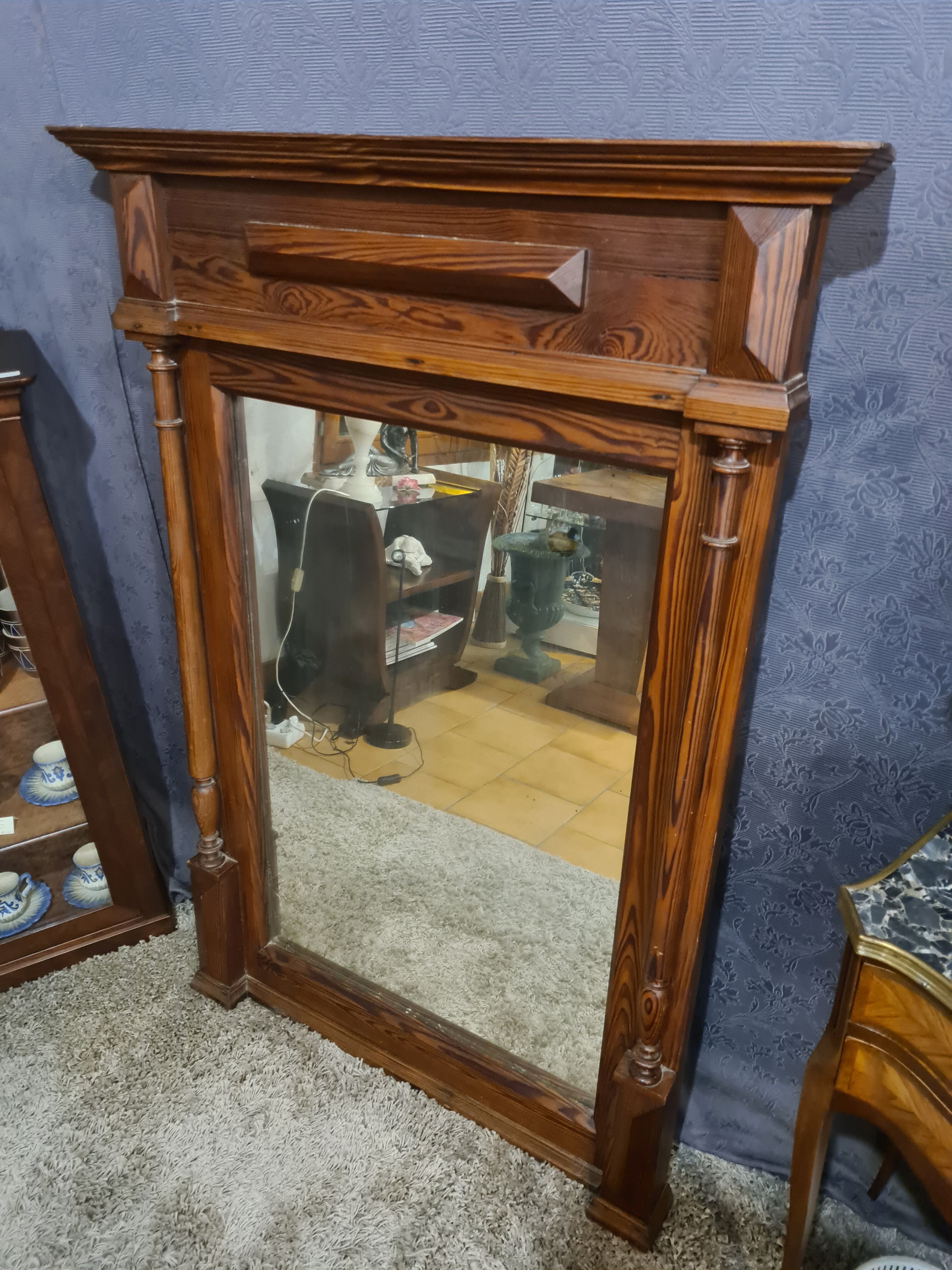 Wooden mirror, 127x89 cm