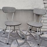 Pair of faux leather and metal chairs, 1950s-60s
