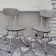 Pair of faux leather and metal chairs, 1950s-60s