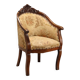 Antique walnut and fabric armchair, Italy, 19th century