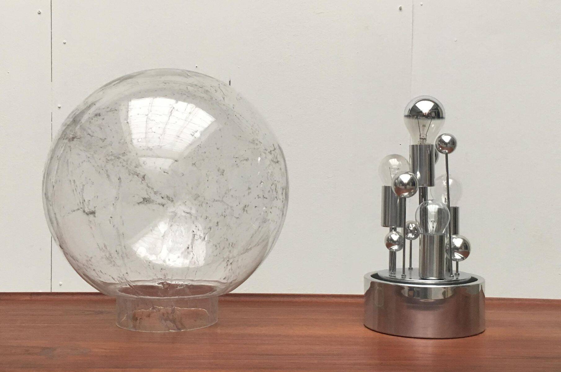 Planet Table Lamp Large Sphere from the German Space Age Mid-Century by Doria Leuchten, 1970s