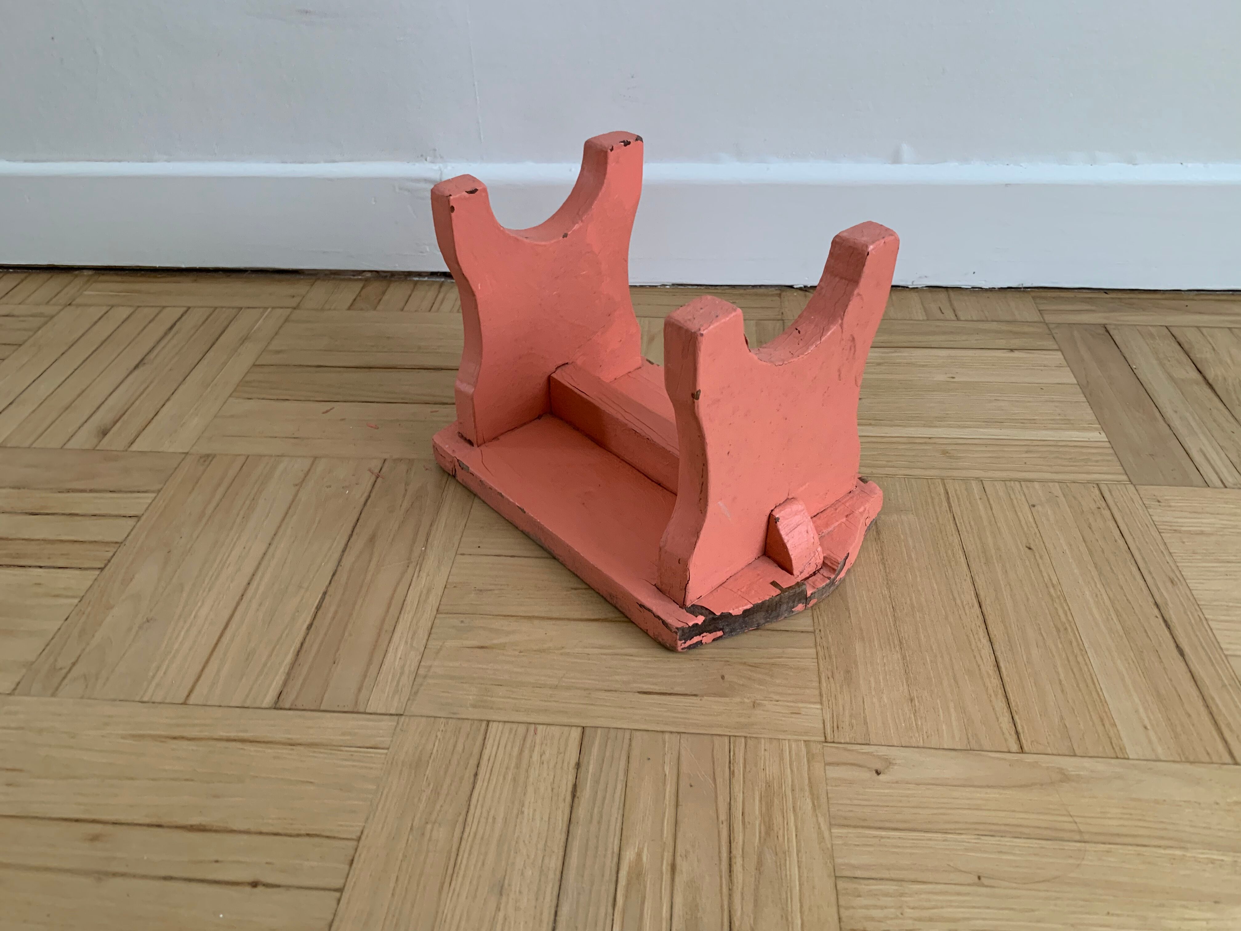 Small step foot in old wood