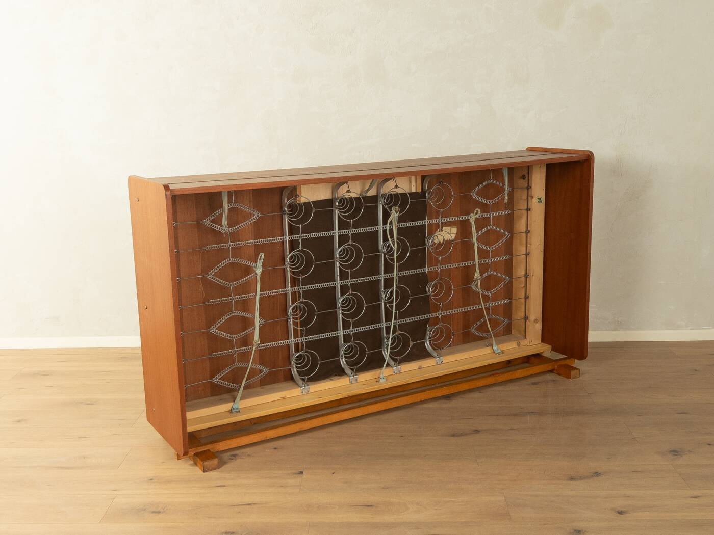 Functional folding bed from the 1960s, teak veneer