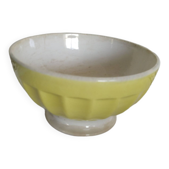 Old yellow bowl in vintage earthenware, 1940s