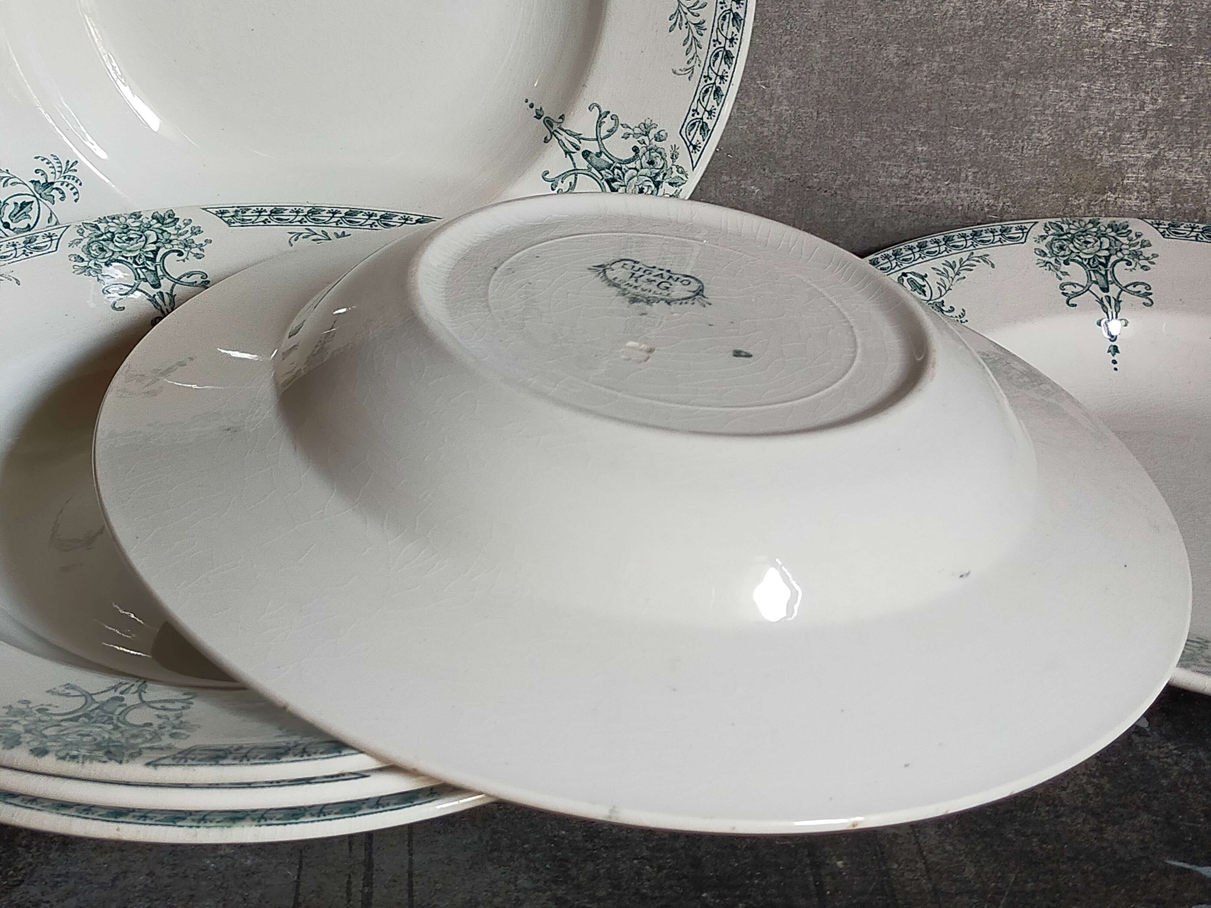 Six iron earth plates from Lunéville model LUGANO old old