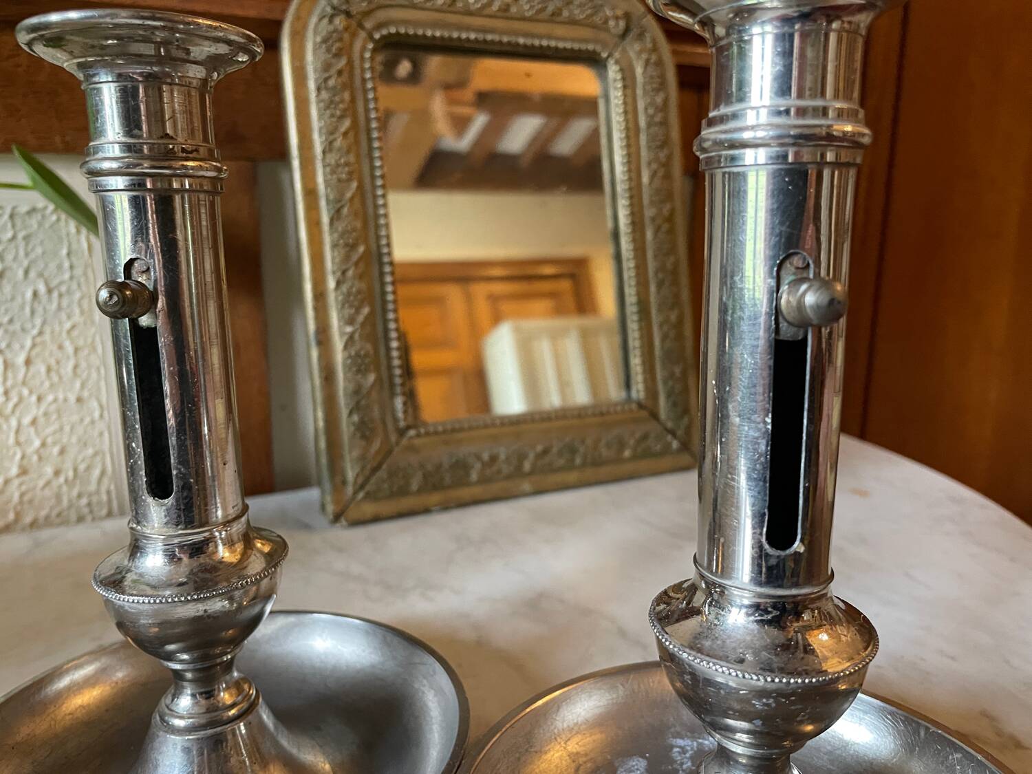 Antique up and down candlesticks