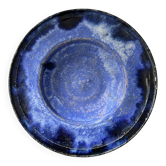 Plat creux bleu indigo signé
