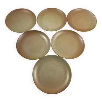 Set of 6 CNP Village stoneware dessert plates Ø 19 cm