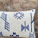Handmade cushion cover in Berber wool: Moroccan Kilim cushion