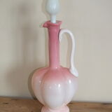 Pink and white opaline ewer