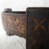 Large Antique Indonesian / Indian Carved Round Chakki Table