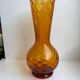 Vase en verre ambré années 70