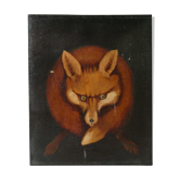 Tableau, huile sur toile animalière, renard
