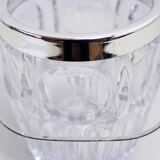 Glass ice bucket with spoon 1970
