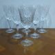 Set of 6 cut crystal wine glasses