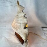 Vintage shell and teak lamp