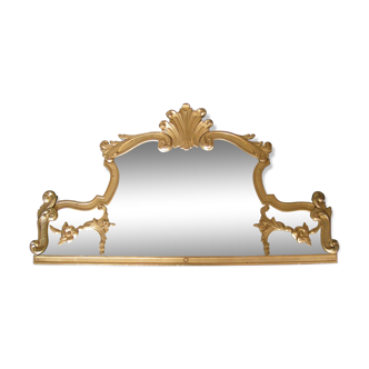 Mirror pediment gold wooden 19th style Louis XV - 78x49cm