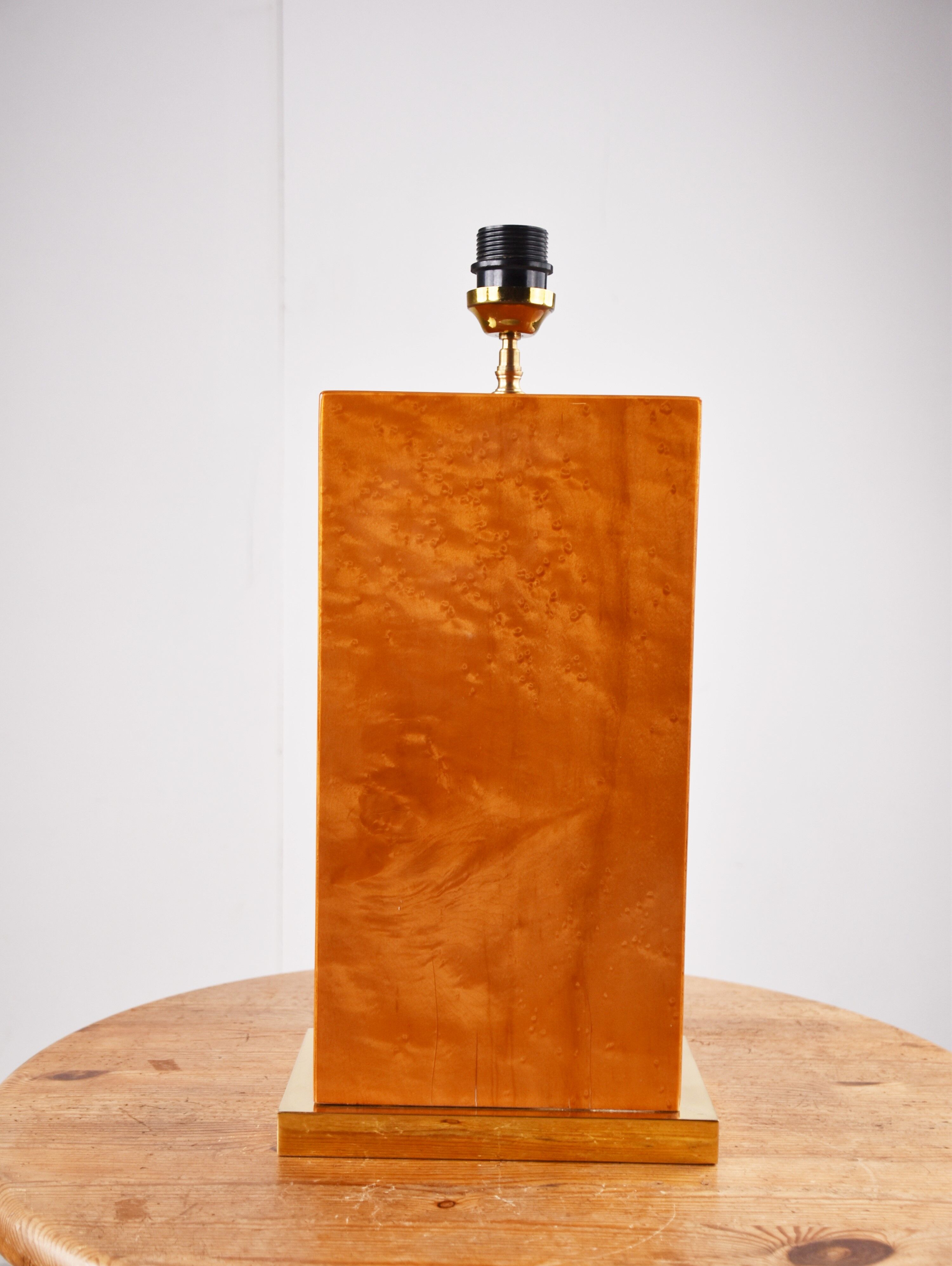 Vintage burl wood table lamp, 1970s