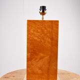 Lampe de table vintage en bois de loupe, années 1970