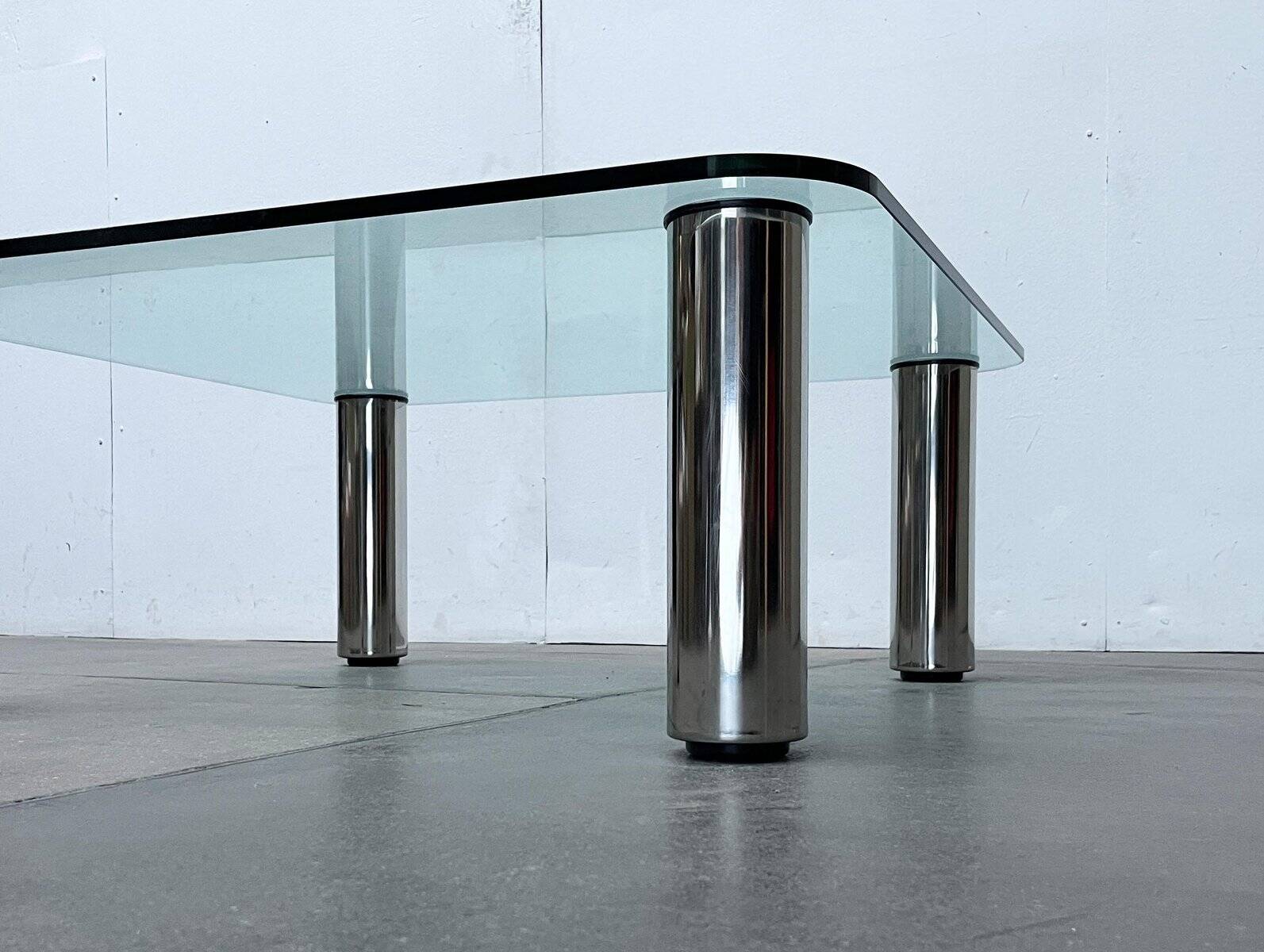 Table basse postmoderne Marcuso en verre par Marco Zanuso pour Zanotta, années 1960
