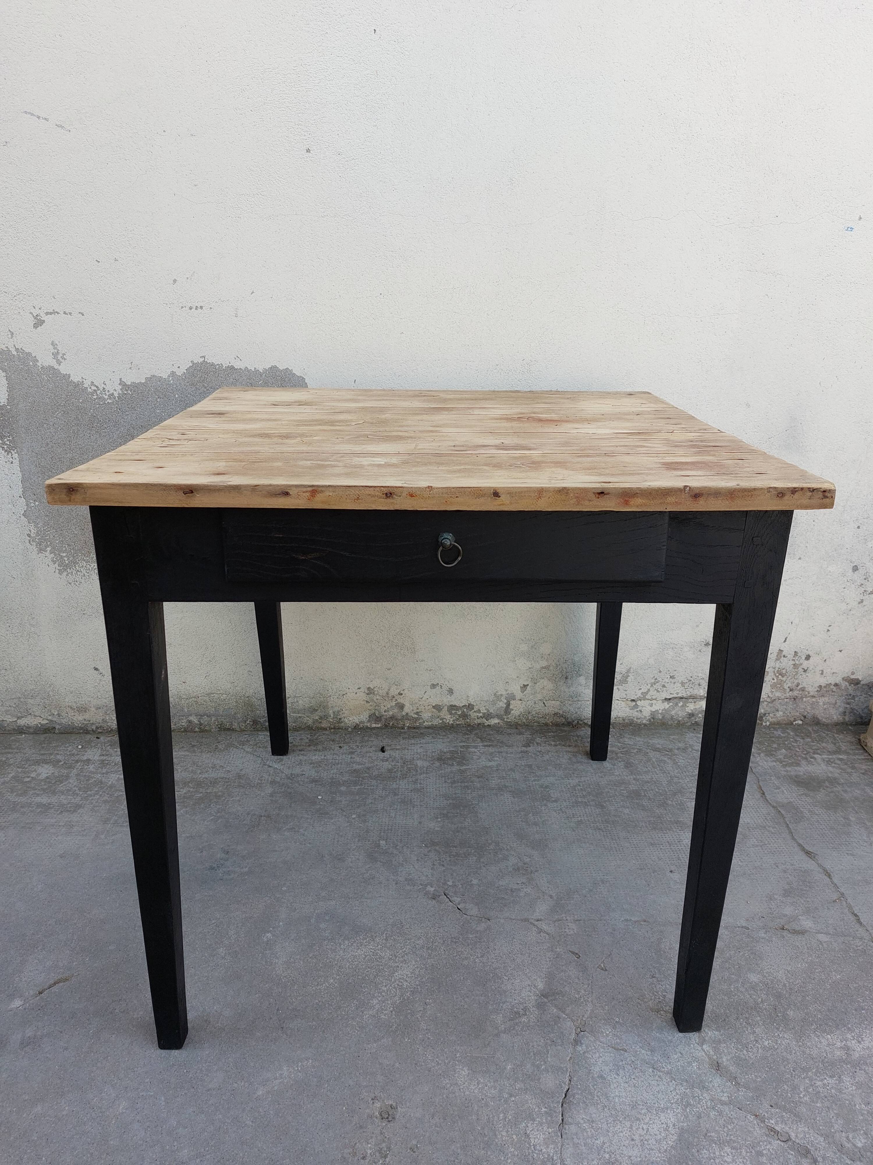 Black patinated old farmhouse table