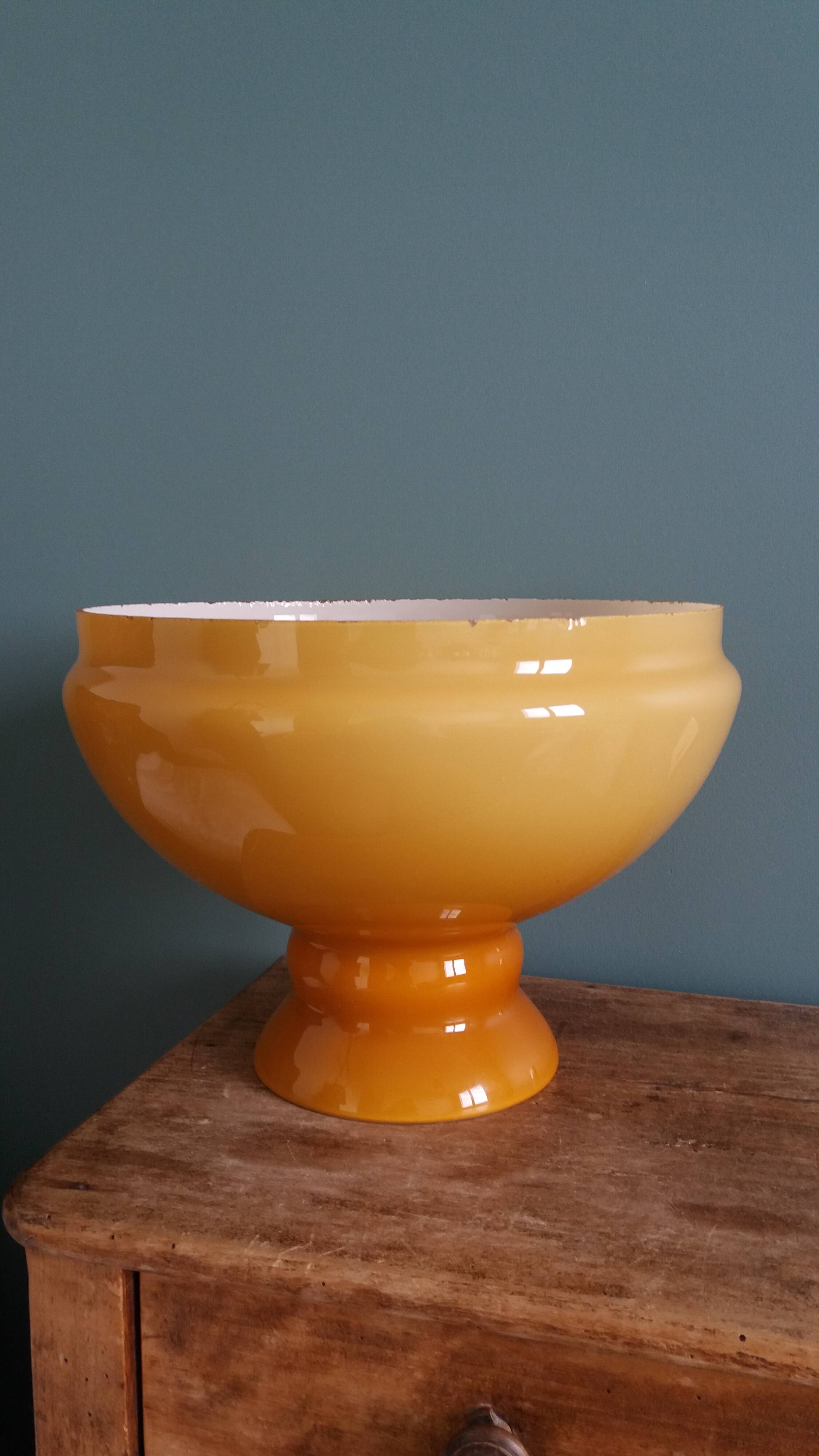 Caramel ochre opaline glass globe lampshade
