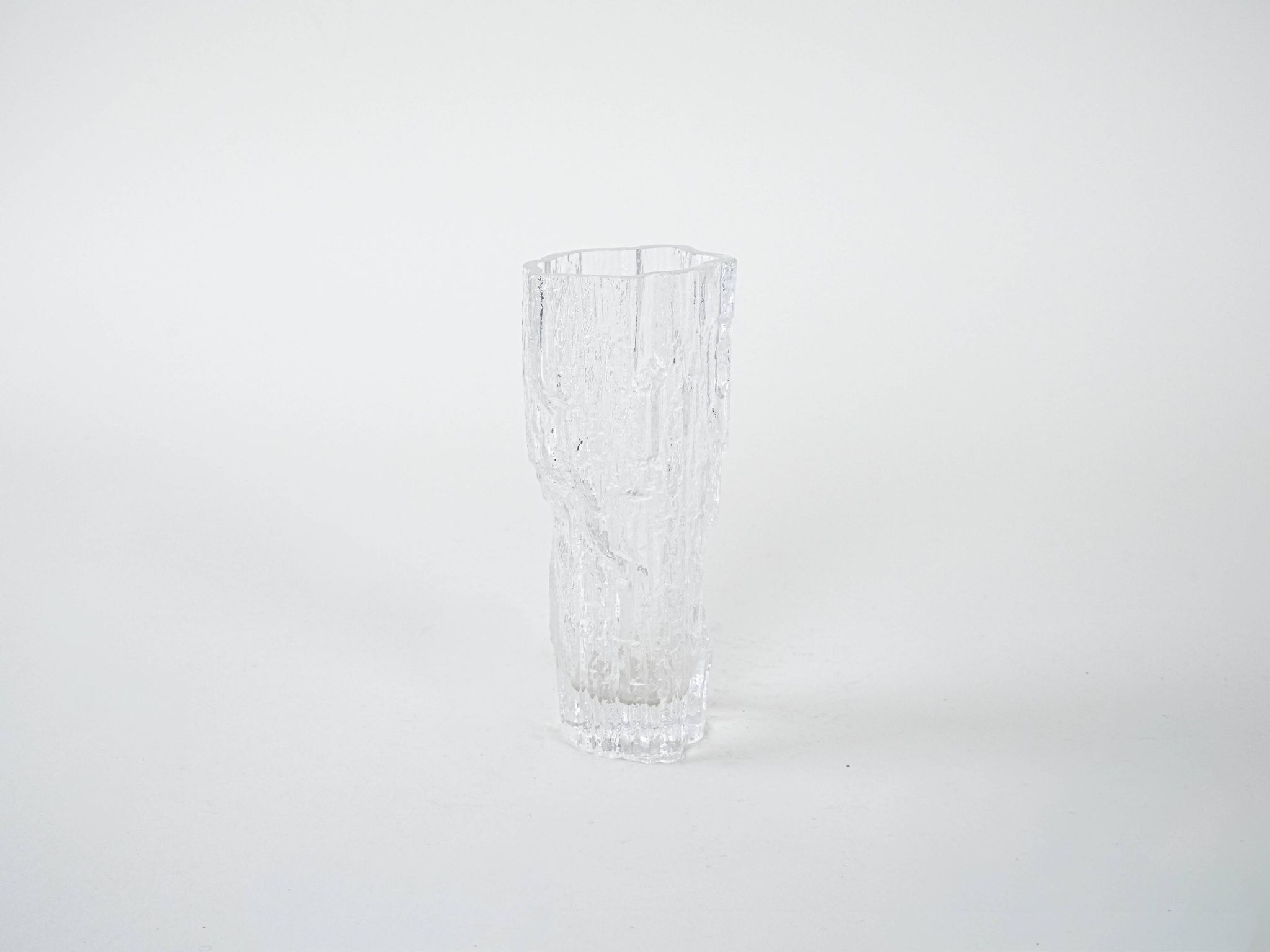 Ice glass vase, Danish design, 1970s, made in Denmark